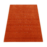 Modern Design Orange Hand Loomed Wool Area Rug