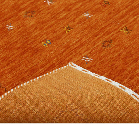 Modern Design Orange Hand Loomed Wool Area Rug