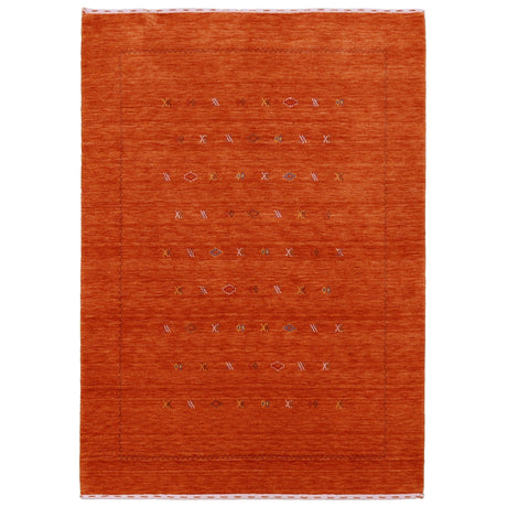 Modern Design Orange Hand Loomed Wool Area Rug