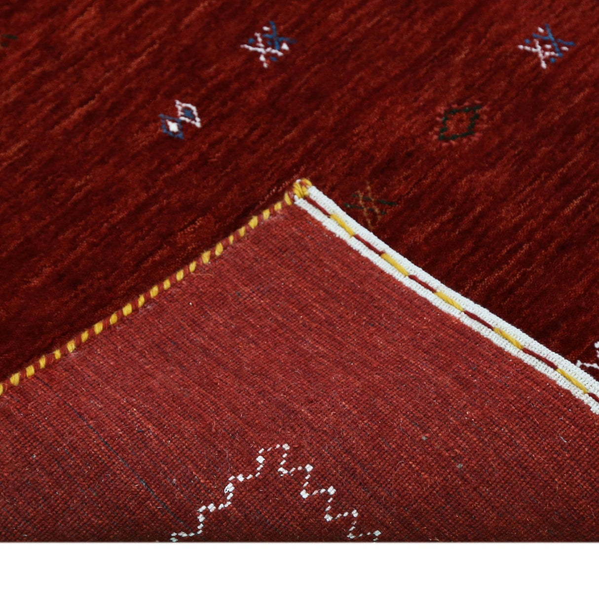 Modern Design Red Hand Loomed Wool Area Rug