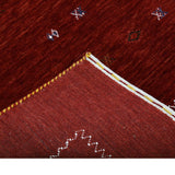Modern Design Red Hand Loomed Wool Area Rug