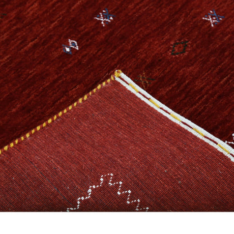 Modern Design Red Hand Loomed Wool Area Rug