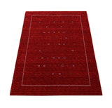 Modern Design Red Hand Loomed Wool Area Rug