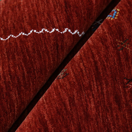 Modern Design Red Hand Loomed Wool Area Rug