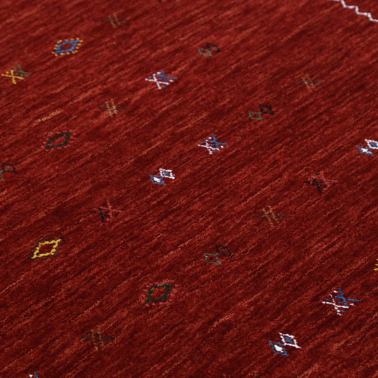 Modern Design Red Hand Loomed Wool Area Rug