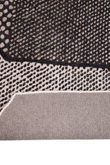 Modern Dotted Mesh Black Hand Tufted 5x8 Wool Area Rug