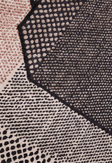 Modern Dotted Mesh Black Hand Tufted 5x8 Wool Area Rug