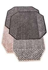 Modern Dotted Mesh Black Hand Tufted 5x8 Wool Area Rug
