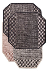 Modern Dotted Mesh Black Hand Tufted 5x8 Wool Area Rug