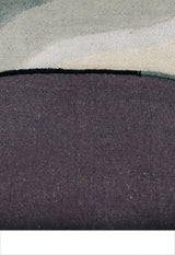 Modern Eclipse Curve Black Hand Tufted 4x6 Wool Rug