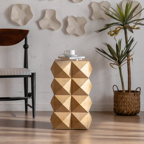 Modern Embossed Pattern Side Table-Living Room-Parc Decor