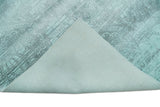 Modern Floral Design Teal Hand Loom Wool and Bamboo Silk 6x10 Area Rug