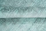 Modern Floral Design Teal Hand Loom Wool and Bamboo Silk 6x10 Area Rug