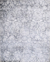 Modern Floral Silver And Ivory Hand Loom Viscose 5x8 Area Rug
