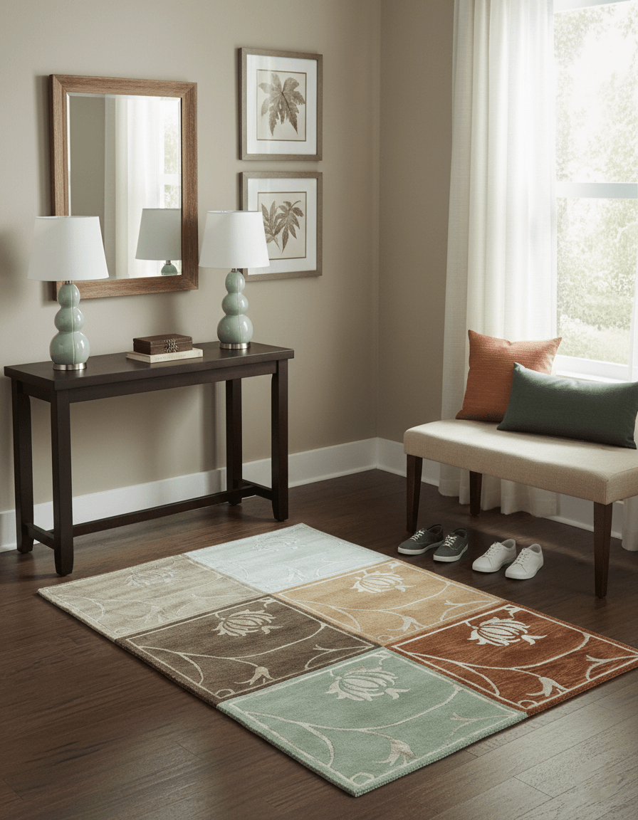 Modern Floral Style Multicolor 4x6 Hand Knotted Wool Area Rug