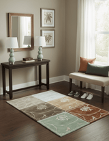 Modern Floral Style Multicolor 4x6 Hand Knotted Wool Area Rug