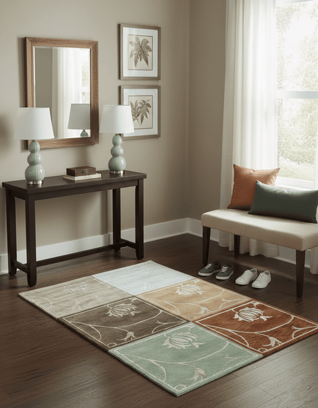 Modern Floral Style Multicolor 4x6 Hand Knotted Wool Area Rug