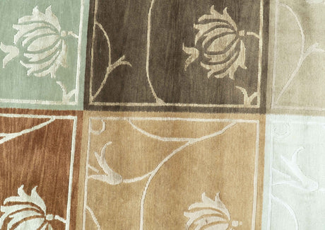 Modern Floral Style Multicolor 4x6 Hand Knotted Wool Area Rug
