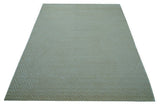 Modern Geometric Pattern Ivory And Beige Hand Knotted 9x12 Area Rug