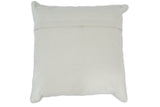 Modern Geometric Silver and Ivory Striped Genuine leather Pillow, Cushion | PL18