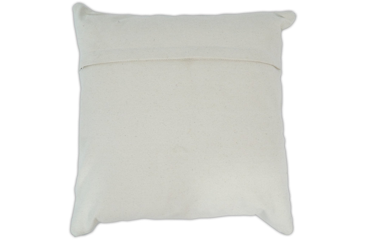 Modern Geometric Silver and Ivory Striped Genuine leather Pillow, Cushion | PL18-All Products-Parc Decor