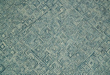 Modern Geometrical 8x10 Teal and Ivory Hand Tufted wool area rug