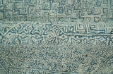 Modern Geometrical 8x10 Teal and Ivory Hand Tufted wool area rug