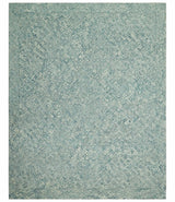 Modern Geometrical 8x10 Teal and Ivory Hand Tufted wool area rug
