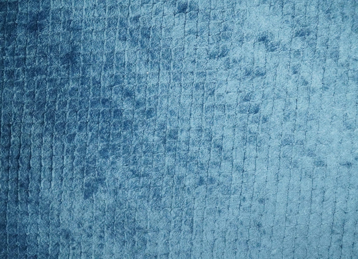 Modern Geometrical Cross Square Hand Made 2x3 Aqua Blue Art silk Area Rug-Area Rug-Parc Decor