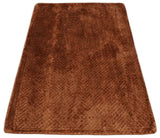 Modern Geometrical Cross Square Hand Made 2x3 Brown Art silk Area Rug-Area Rug-Parc Decor