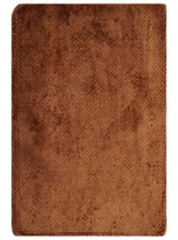 Modern Geometrical Cross Square Hand Made 2x3 Brown Art silk Area Rug-Area Rug-Parc Decor