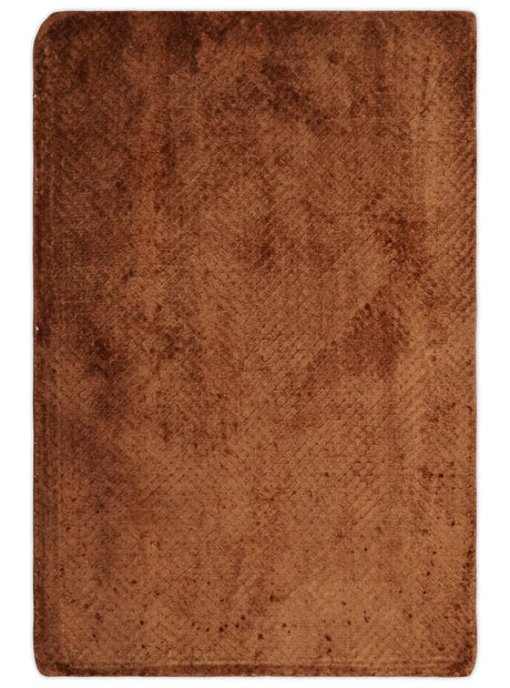 Modern Geometrical Cross Square Hand Made 2x3 Brown Art silk Area Rug-Area Rug-Parc Decor