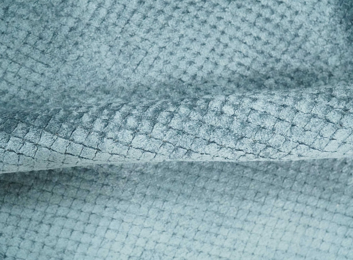 Modern Geometrical Cross Square Hand Made 2x4 Aqua Blue Art Silk Area Rug-Area Rug-Parc Decor