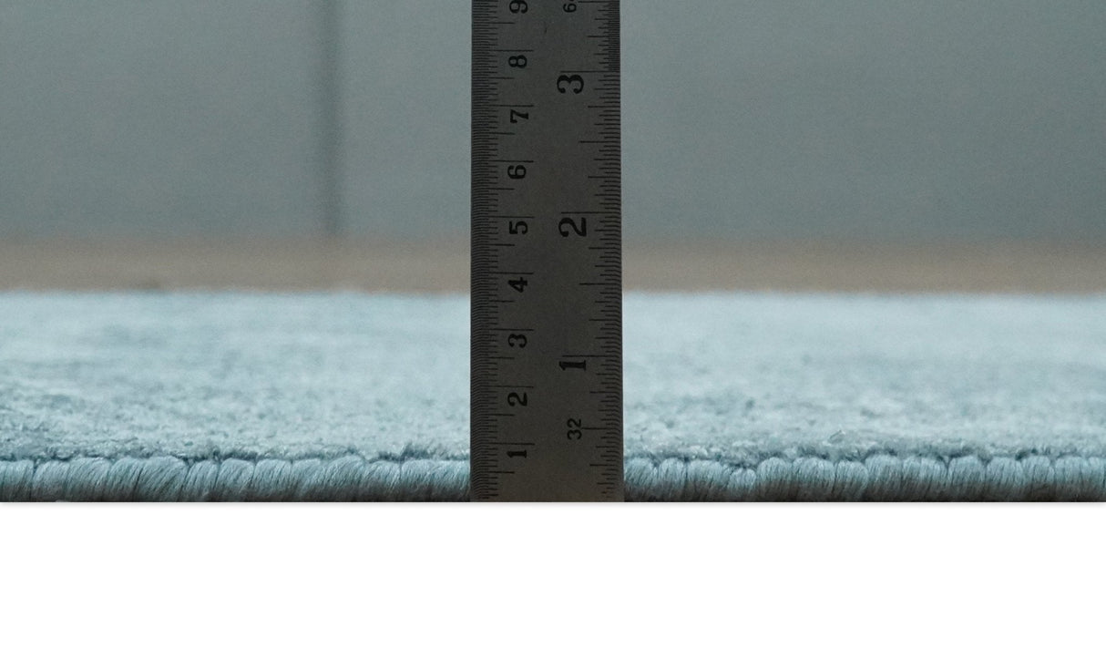 Modern Geometrical Cross Square Hand Made 2x4 Aqua Blue Art Silk Area Rug-Area Rug-Parc Decor