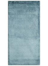 Modern Geometrical Cross Square Hand Made 2x4 Aqua Blue Art Silk Area Rug-Area Rug-Parc Decor