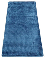 Modern Geometrical Cross Square Hand Made 2x4 Blue Art silk Area Rug-Area Rug-Parc Decor