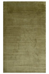 Modern Geometrical Design Beige And Brown 6x10 Hand Knotted Wool Rug