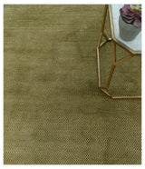 Modern Geometrical Design Beige And Brown 6x10 Hand Knotted Wool Rug