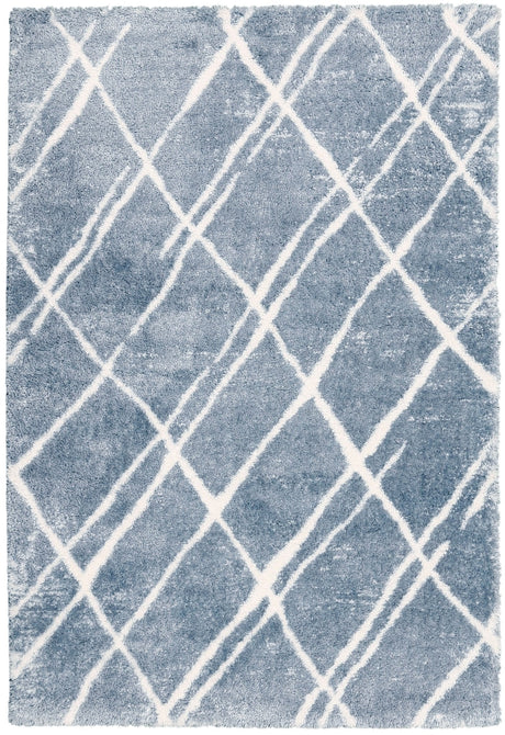 Modern Geometrical Design Blue 5x7 Rug