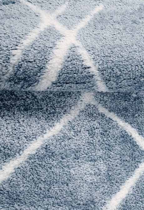 Modern Geometrical Design Blue 5x7 Rug