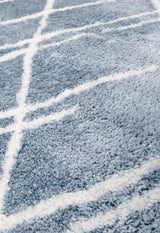 Modern Geometrical Design Blue 5x7 Rug