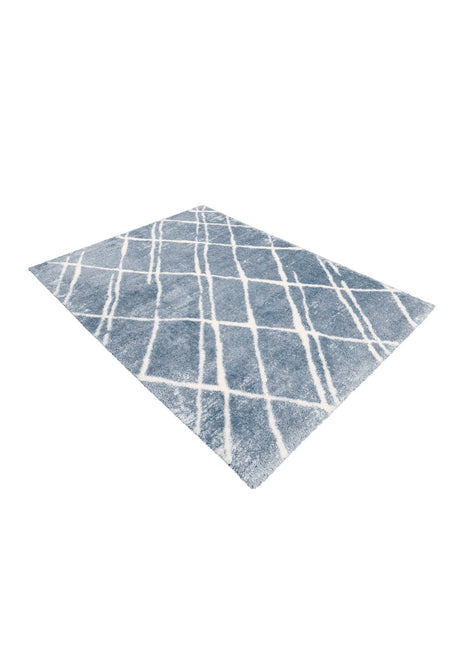 Modern Geometrical Design Blue 5x7 Rug