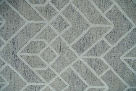 Modern Geometrical Design Hand Tufted Wool Area Rug