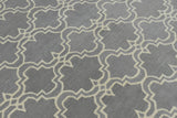 Modern Geometrical Gray and Beige Hand Tufted 5x8 Wool Area Rug