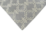 Modern Geometrical Gray and Beige Hand Tufted 5x8 Wool Area Rug