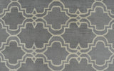 Modern Geometrical Gray and Beige Hand Tufted 5x8 Wool Area Rug