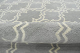 Modern Geometrical Gray and Beige Hand Tufted 5x8 Wool Area Rug