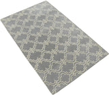 Modern Geometrical Gray and Beige Hand Tufted 5x8 Wool Area Rug