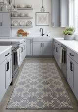 Modern Geometrical Gray and Beige Hand Tufted 5x8 Wool Area Rug