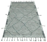 Modern Geometrical Hand carved Texture Gray, Ivory and Charcoal Hand Knotted 5x8 wool Area Rug